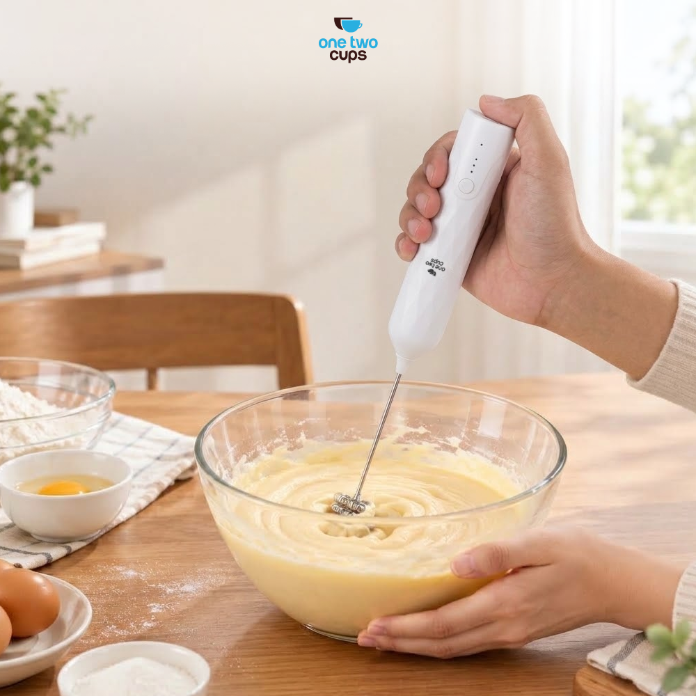 Gambar produk One Two Cups Hand Mixer Mini Pengocok Telur Milk Frother USB Type C - HMW10 - 6