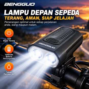BENGGUO Lampu Depan Sepeda LED Bicycle Horn Front Light 1200mAh - BG-7593