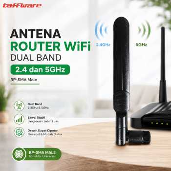 Gambar produk Taffware Antena Router WiFi Amplifier Dual Band 2.4/5GHz RP-SMA Male