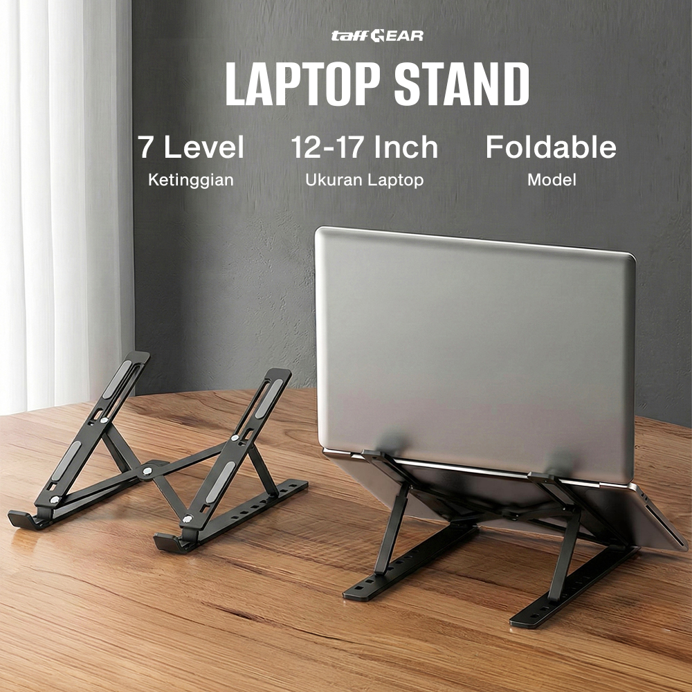 Gambar produk TaffGEAR Stand Laptop Plastik Foldable Adjustable 12-17 Inch - N3 - Utama