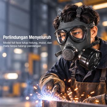 Gambar produk Tecto Masker Gas Respirator Full Face Pollution Protection with Filter - MF87 - 3