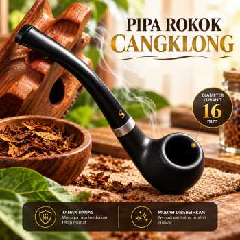 Gambar produk SANDA Pipa Rokok Cangklong Tembakau Tobacco Bakelit Pipe Vintage 120mm - SD101