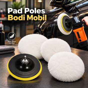 OTOHEROES Pad Poles Bodi Mobil Wol Waxing Polishing Wheel 7 Inch 5 PCS - Black White