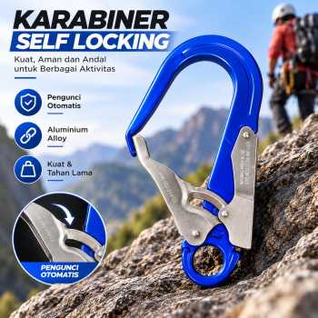 TaffSPORT Gantungan Kunci Carabiner Keychain Self Locking Aluminium - CE23