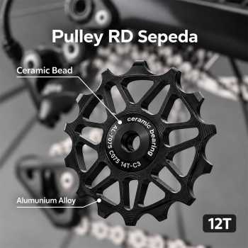 VGO Pulley RD Gigi Roda Sepeda Rear Positive Negative Aluminium Alloy - 12T Black