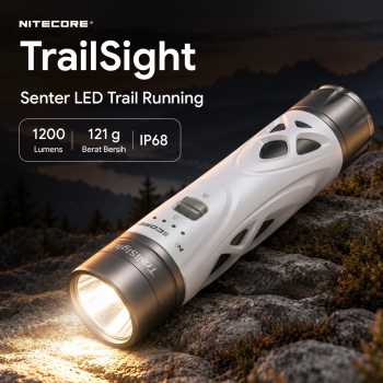 NITECORE Senter LED Trail Running Rechargeable 530M IP68 1200 Lumens - White