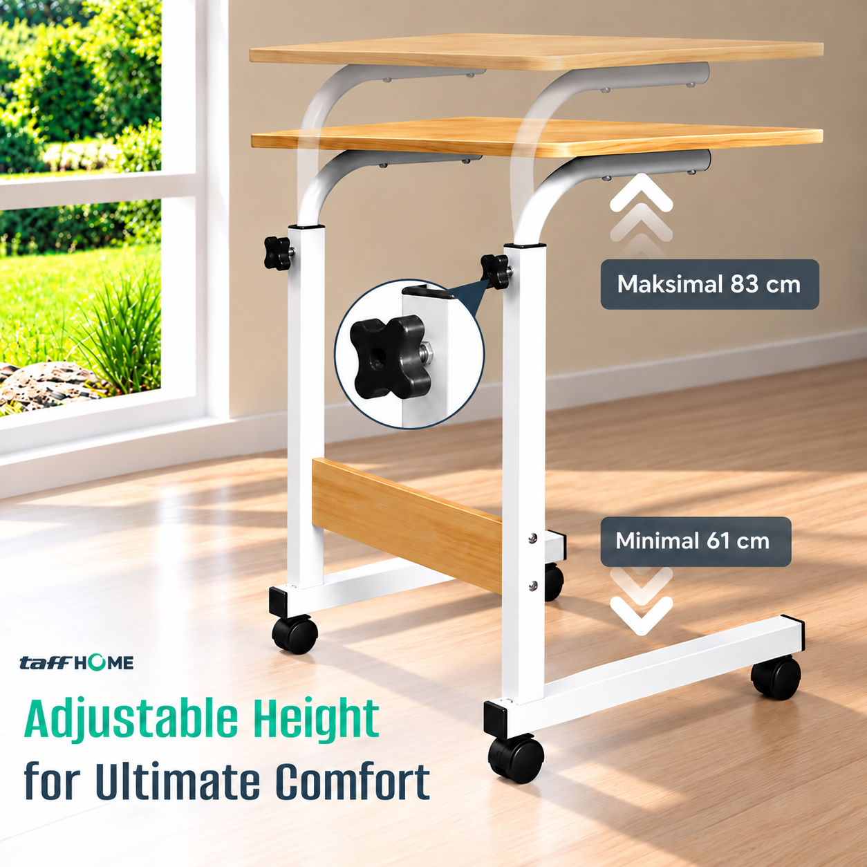 Gambar produk TaffHOME Meja Laptop Adjustable Portable Working Desk 60x40cm - ND02 - 2