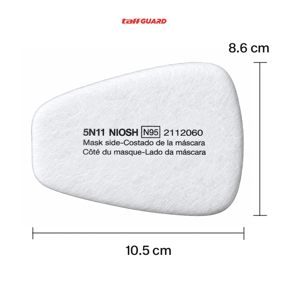 Gambar produk TaffGUARD Filter Masker Gas Respirator Cotton 6200 5N11 KN95 10PCS - KA-5N11 - 7