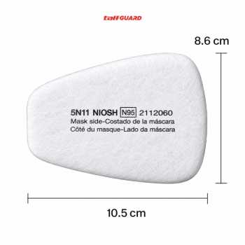 Gambar produk TaffGUARD Filter Masker Gas Respirator Cotton 6200 5N11 KN95 10PCS - KA-5N11 - 7