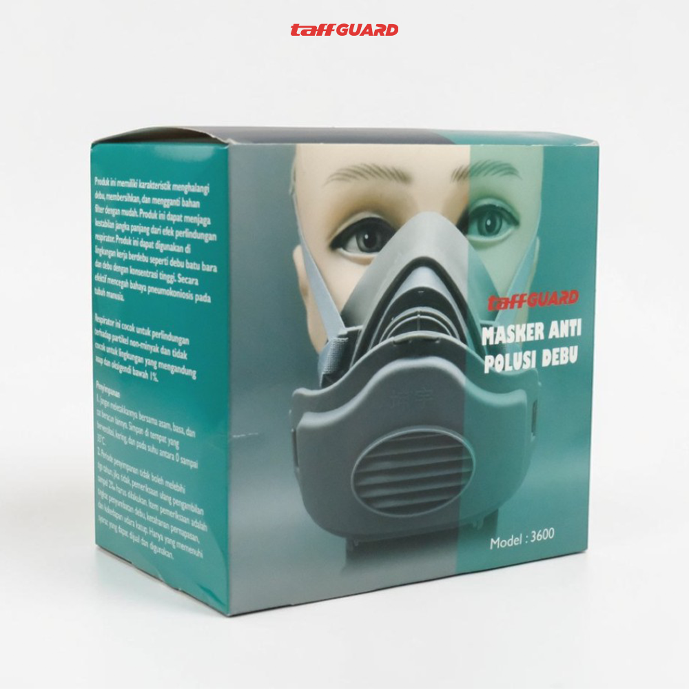 Gambar produk TaffGUARD Masker Polusi Anti Debu Dust Respirator Gas PM2.5 KN95 - 3600 - Kemasan