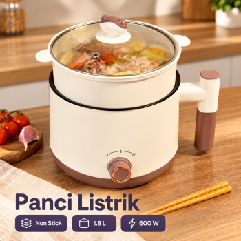 OZIUO Panci Listrik Multifungsi Electric Pan NonStick 1.8L 600W - JKS21
