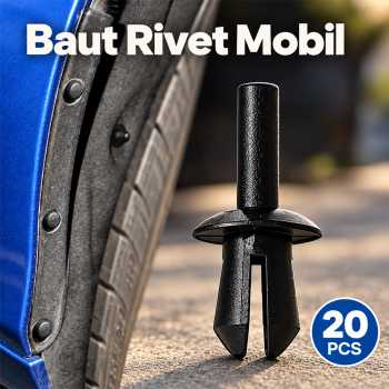 Rexka Baut Rivet Mobil Universal Car Push Pin Fasteners 20 PCS - Black