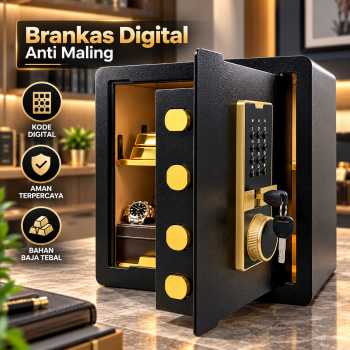 Gambar produk TEDEY Brankas Digital Kotak Emas Anti Maling Safety Box 45x30x38cm - EB210
