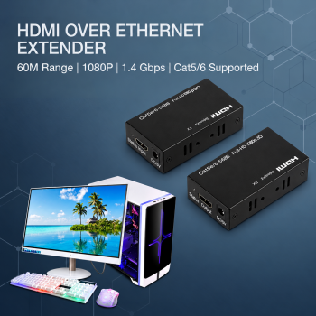 Amkle HDMI Over Ethernet Extender Cat5/6 1080P 60M - AM40
