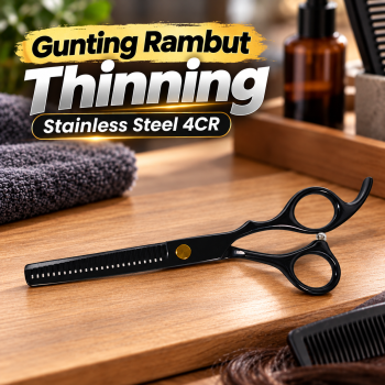TEDX Gunting Rambut Hair Clippers Stainless Steel 4C 6 Inch - Thinning Black