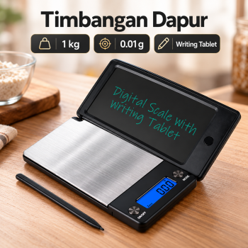 Balanza Timbangan Dapur Digital Scale LCD Tablet 6 Units 0.01g 1kg - Black