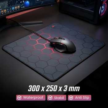 TaffGEAR Gaming Mouse Pad Honeycomb Pattern Stitched Edge 300x250x3mm - HC10