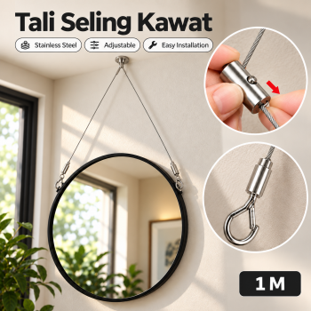Urju Tali Seling Kawat Lampu Gantung Stainless Steel Wire Rope - 1M Silver