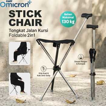 Gambar produk TaffOmicron Tongkat Jalan Kursi Lipat 2in1 Foldable Chair 80cm - HB-201