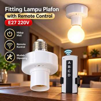 Gambar produk TaffLED Fitting Lampu Bohlam Plafon with Remote Control E27 220V - GN-680