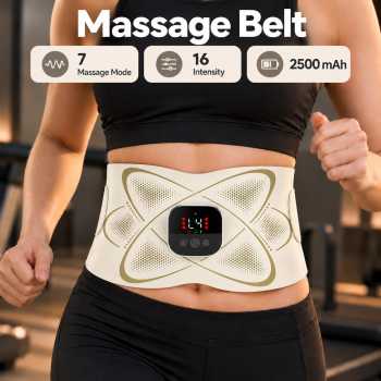 NERT Sabuk Olahraga Pelangsing Tubuh EMS Red Light Hot Belt Massager - Ivory White