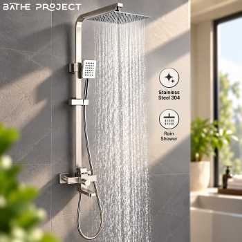 Gambar produk BATHE PROJECT Shower Mandi Set Lifting Top Stainless Steel 304 - KM-8
