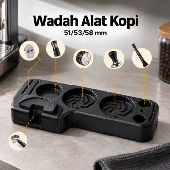 ZOOME Wadah Alat Kopi Portafilter Tamper Coffee Mat Storage - Black