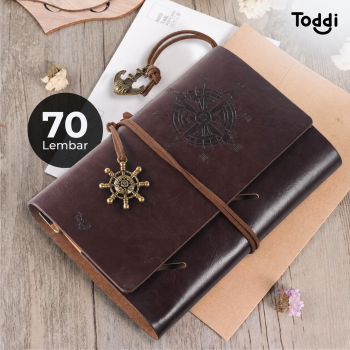 Toddi Buku Jurnal Leather Notebook Diary A6 72GSM 140 Halaman Blank - ZB-30