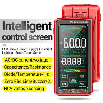 JUNEJOUR Digital Multimeter Large LCD Screen 6000 Count 2800mAh - 683