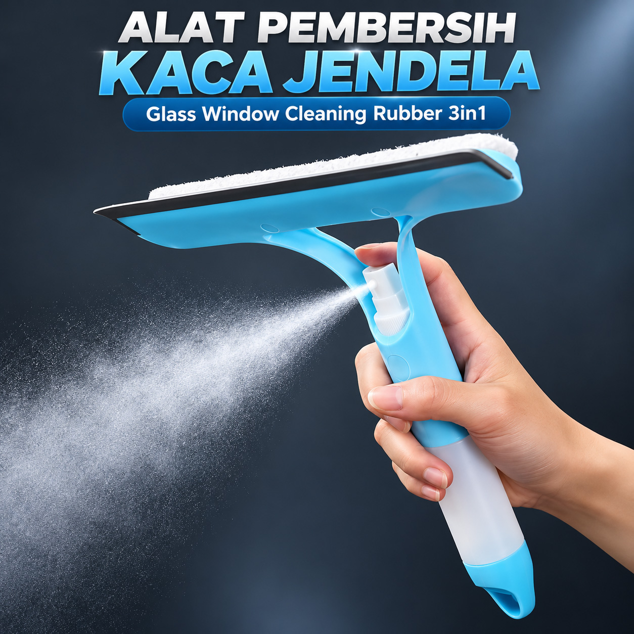Gambar produk AIJA Alat Pembersih Kaca Jendela Glass Window Cleaning Rubber 3in1 - A3 - Utama