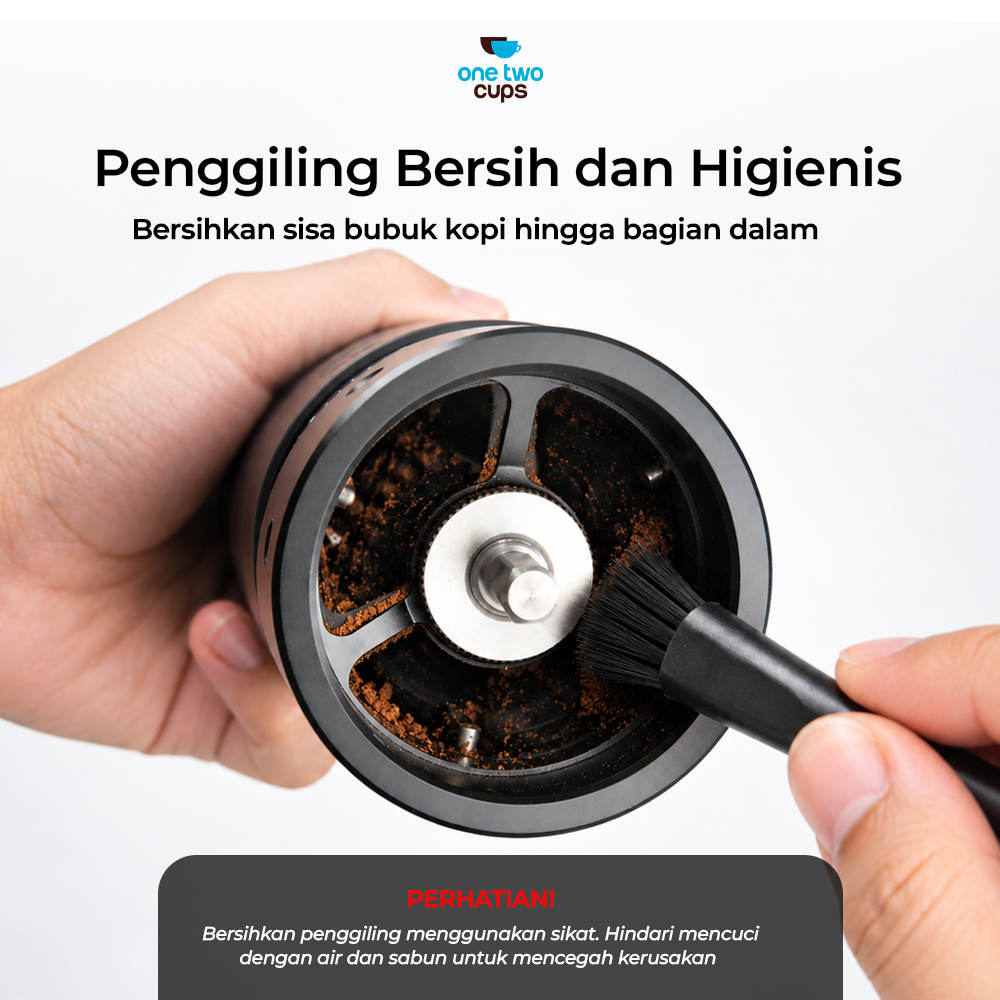 Gambar produk One Two Cups Alat Penggiling Kopi Manual Grinder Stainless Core 72Gear - R50 - 5