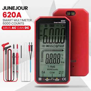 JUNEJOUR Multimeter Digital Avometer Multitester AC/DC NCV 600V 10A - Red