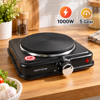 Gambar produk TaffHOME Kompor Listrik 1 Tungku Mini Portable 5 Gear Hot Plate 1000W - SHP-5702B