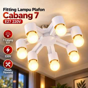 Gambar produk TaffLED Fitting Lampu Bohlam Plafon Cabang 7 Minimalis E27 220V - HU-700