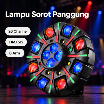 Flow Lampu Sorot Panggung LED Stage Spotlight Moving Head RGB 180W - Black