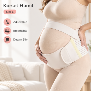 Mamia Sabuk Korset Penyangga Perut Ibu Hamil Adjustable Pregnancy Belt - L Beige