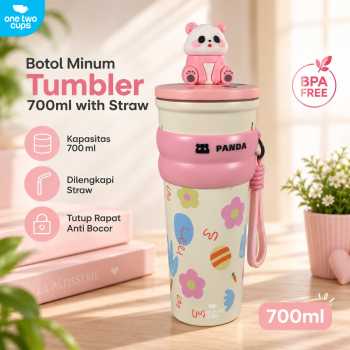 One Two Cups Botol Minum Tumbler Air Panas Dingin with Straw 700ml - KM-177