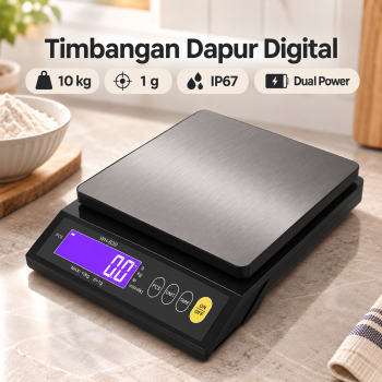 Zerone Timbangan Dapur Digital Scale Rechargeable Waterproof IP67 - 10kg 1g Black