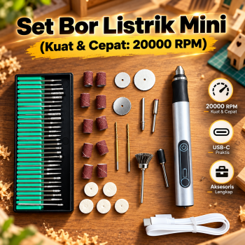 Gambar produk FMA Bor Listrik Mini Cordless Rotary Tool Kit USB 20000RPM - HX-01