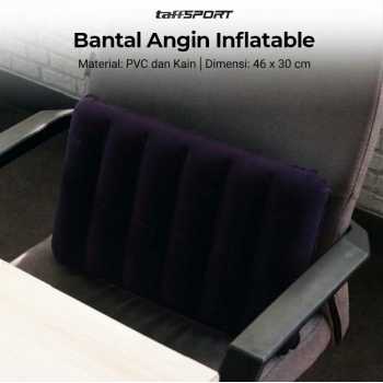TaffSPORT Bantal Angin Inflatable PVC Portable Neck Pillow High Rest - Dark Blue