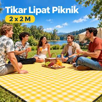 Autox Tikar Lipat Matras Piknik Aluminium Foil Folding Waterproof - 2x2M Yellow