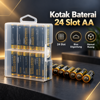 Gambar produk Taffware Kotak Baterai 24 Slot Plastic Multifunction Battery Box AA - X24A