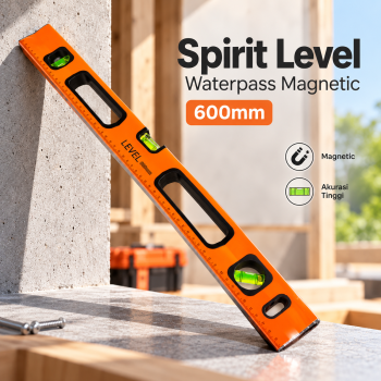 HANGCHEN Spirit Level Waterpass Magnetic High Precision 600mm - Orange