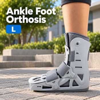 BOXT Sepatu Patah Kaki Ankle Foot Orthosis Brace Boot Walker Short - L Gray
