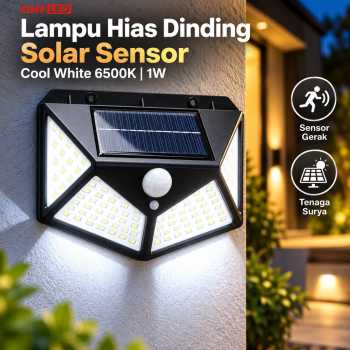 Gambar produk TaffLED Lampu Hias Dinding Outdoor Solar Sensor Cool White 6500K 1W - BK-100
