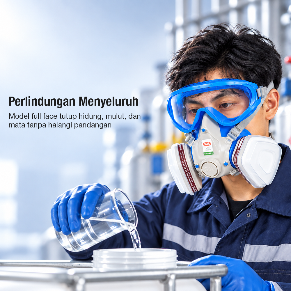 Gambar produk SJL Masker Gas Respirator Full Face with Activated Carbon Filter - YF2 - 3