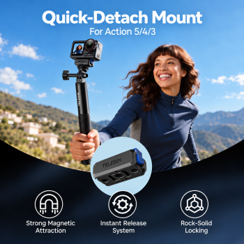 TELESIN Adapter Kamera Aksi Magnetic Quick DJI OSMO Action 3/4/5 Pro - S7-JBK-15-TDJ
