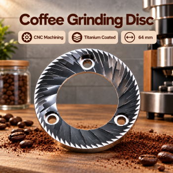 EVSCO Mata Pisau Penggiling Biji Kopi Titanium Coated Flat Burr 64mm - Black/Titanium