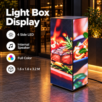 Uprisen Light Box Display Frame Poster LED 4 Side P1.86 EU Plug - Black
