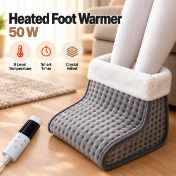 Gobes Penghangat Kaki Elektrik 9 Level Heated Foot Warmer Pad 50W - Gray